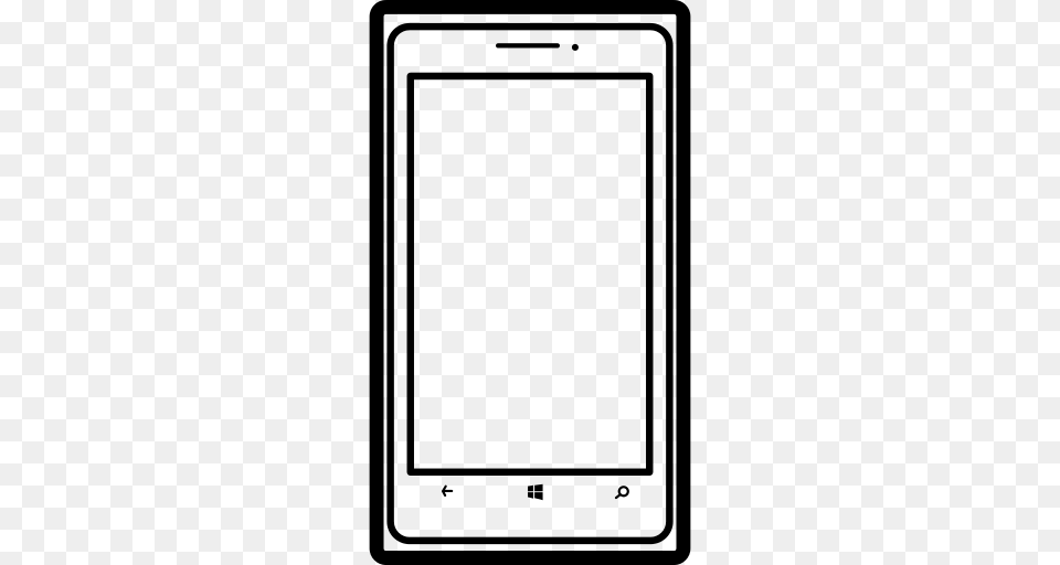 Mobile Phone Outline Of Popular Model Nokia Lumia Icon, Gray Png