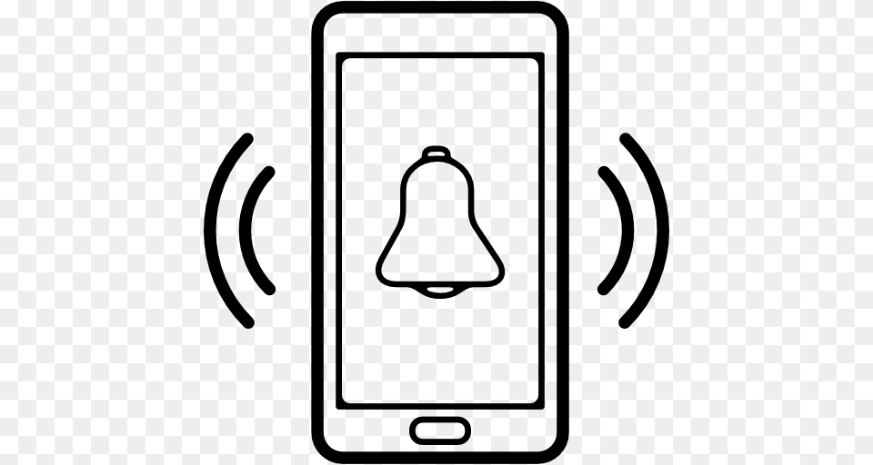 Mobile Phone Phones Ring Phone Set Interface Bell Cellphone, Gray Png