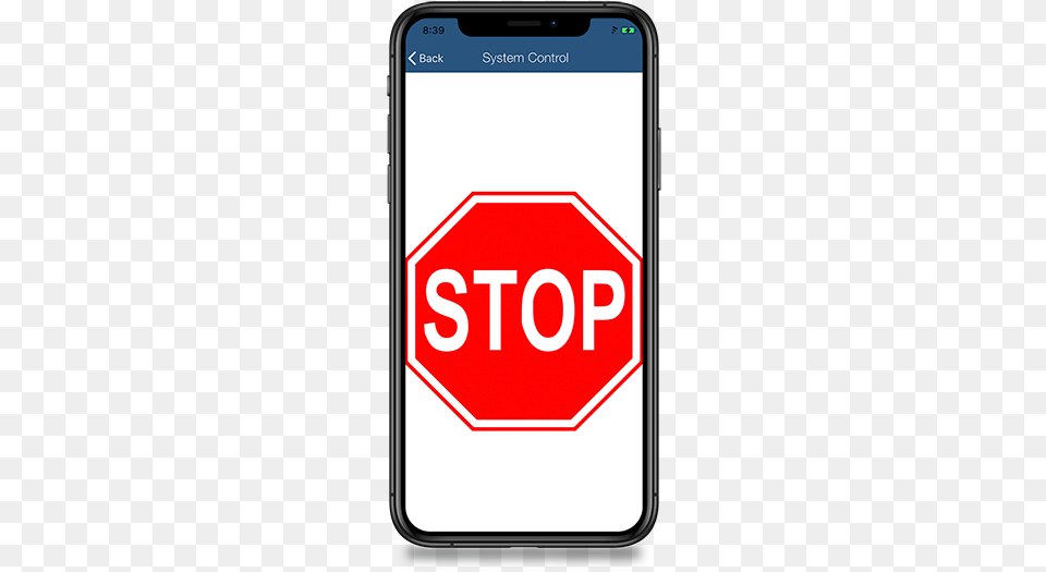 Mobile System Control App Stop Smartphone, Electronics, Mobile Phone, Phone, Road Sign Free Png