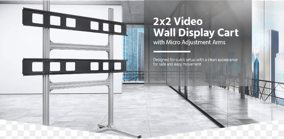 Mobile Video Wall Display Tv Stand Cart With Wheels Monoprice 2 X 2 Video Wa, Architecture, Building, Office Building, Advertisement Png