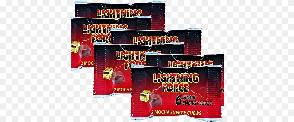 Mocha Chew 6 2pks Lightning Force Energy Gum Peppermint 110mg Caffeine, Food, Sweets, Candy Free Png Download