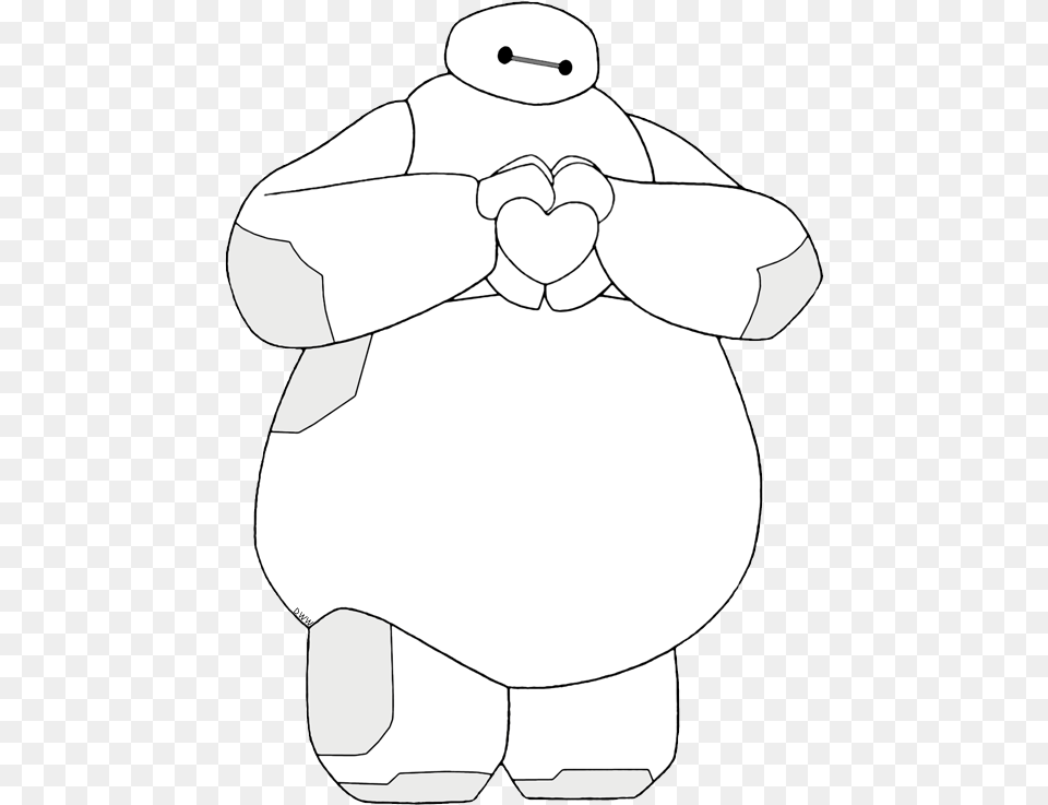 Mochi Baymax Forming A Heart With His Fingers Cartoon, Nature, Outdoors, Snow, Snowman Free Png Download