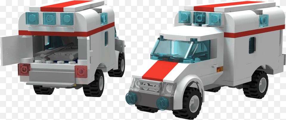 Moci Tried Making A Lego City Style North American Trailer Truck, Ambulance, Transportation, Van, Vehicle Free Png Download