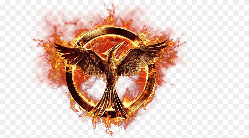 Mockingjay By Sawart On Same Style In Movie The Hunger Games Necklace With, Bonfire, Fire, Flame, Emblem Free Png