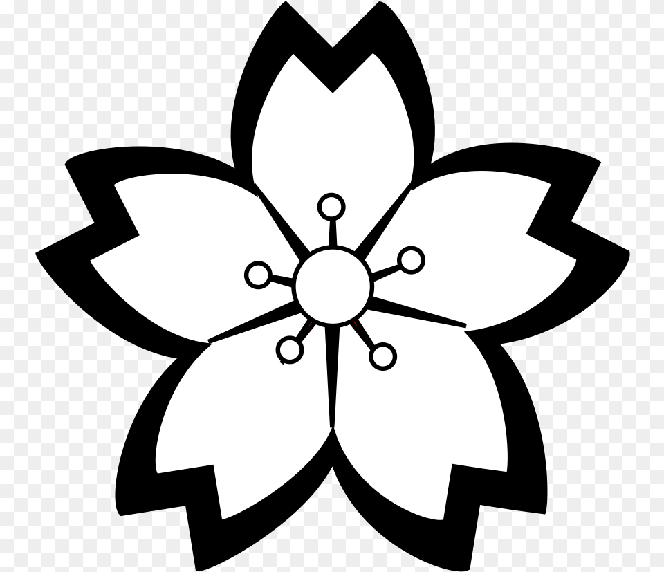 Mod Flower Blossom Svg Clip Art For Web Clip Cherry Blossom Color Page, Stencil, Plant, Cross, Symbol Png
