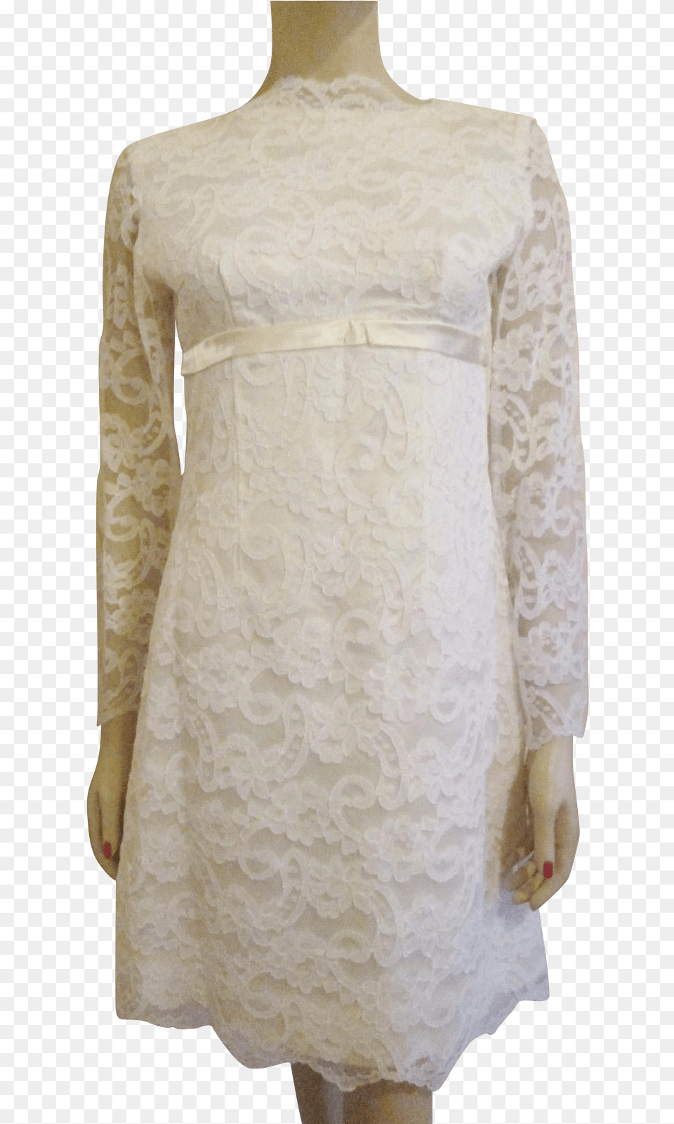 Mod White Lace Dress Vintage 1960s Wedding Party Womens Lace, Clothing, Long Sleeve, Sleeve, Person Free Png