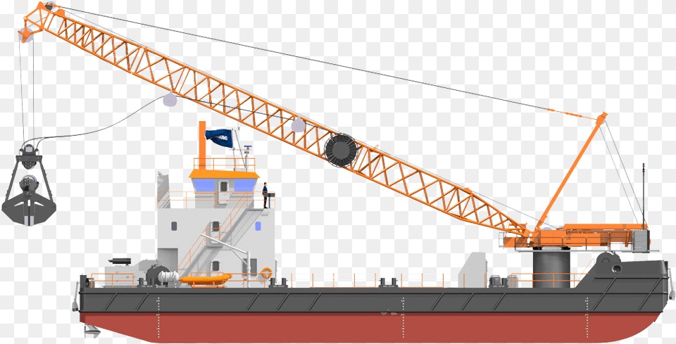 Model Crane Ship, Barge, Vehicle, Transportation, Watercraft Free Png Download