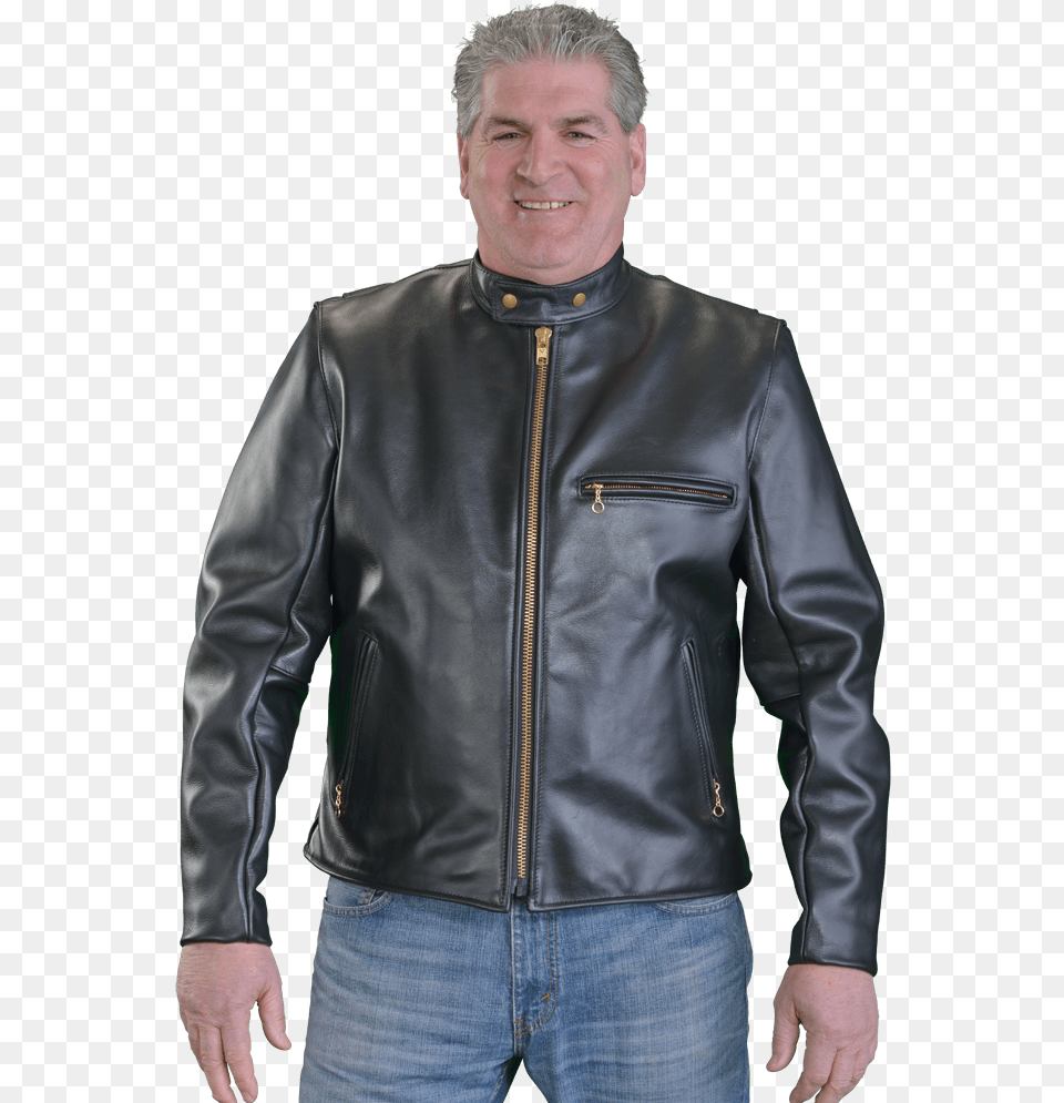 Model D Black Leather Vanson Leathers Model B, Clothing, Coat, Jacket, Adult Free Transparent Png