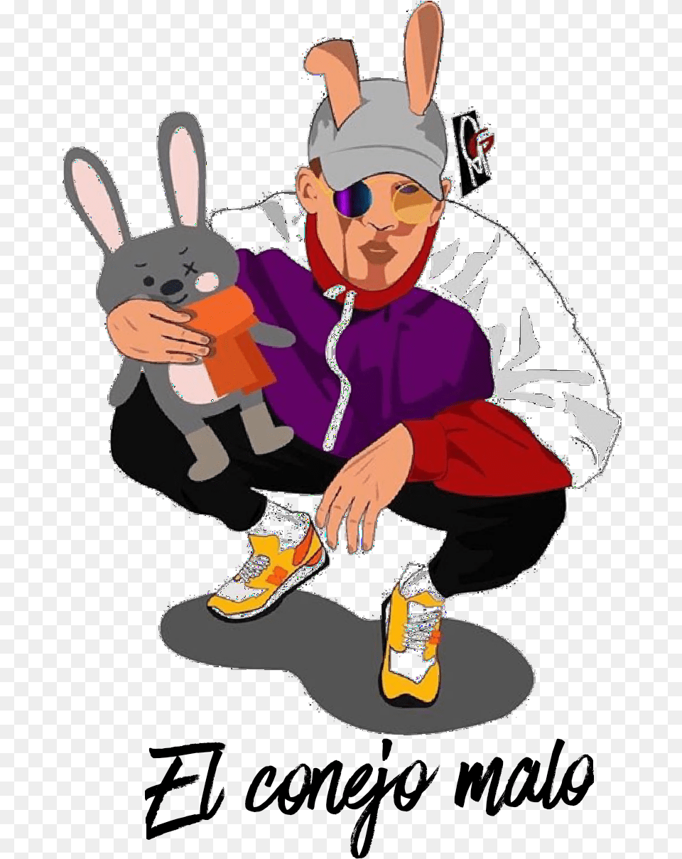 Model Graphic Bad Bunny Conejo Malo, Clothing, Footwear, Shoe, Baby Png