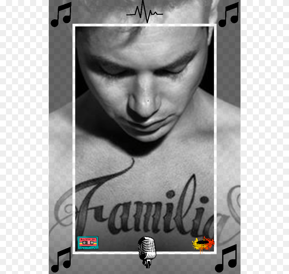 Model Image T Shirt J Balvin La Familia Cd, Tattoo, Skin, Person, Head Free Transparent Png