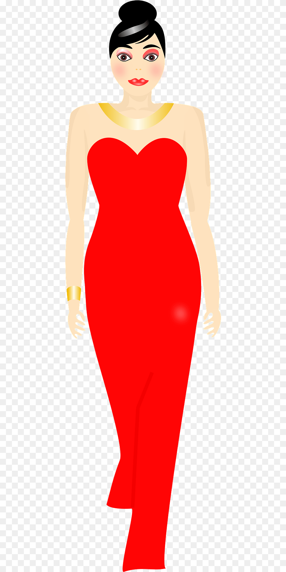 Model In A Red Evening Gown Clipart, Clothing, Dress, Formal Wear, Adult Free Png Download