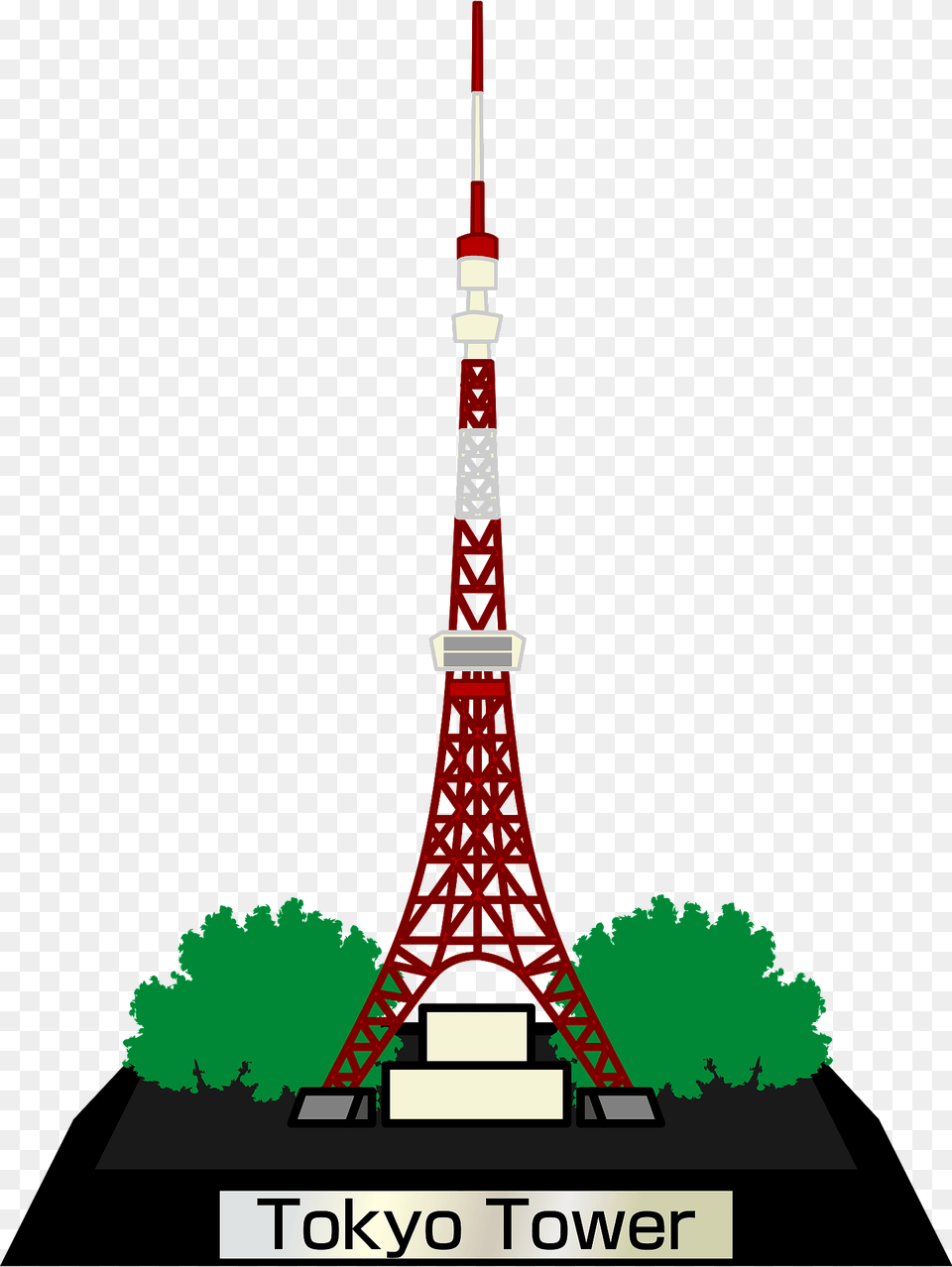 Model Of The Red Tokyo Tower Clipart, Architecture, Building Free Png