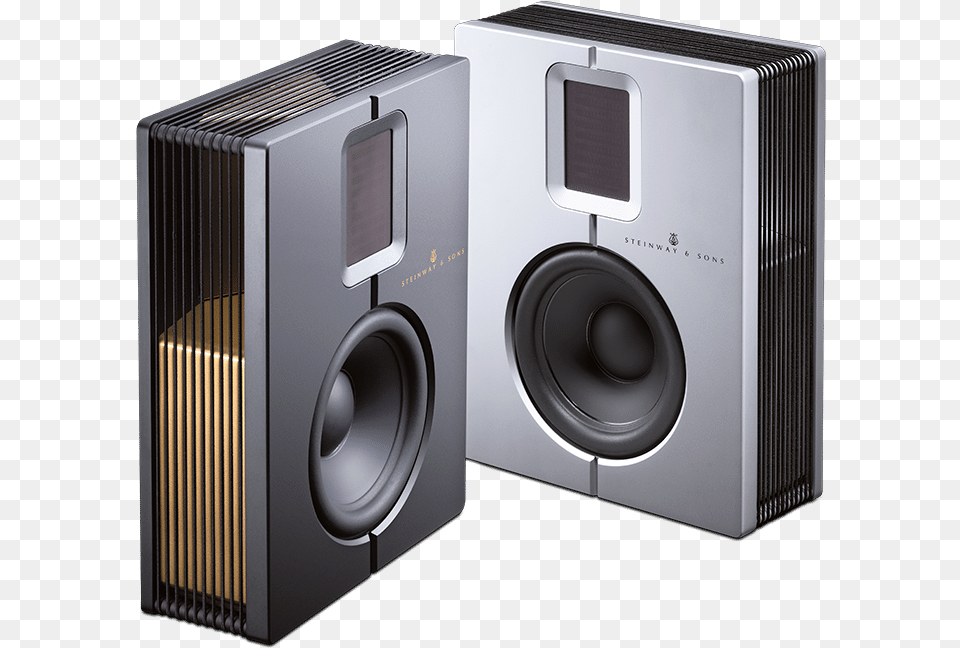 Model S Matt Black And Silver Steinway S Speakers, Electronics, Speaker, Appliance, Device Free Png Download