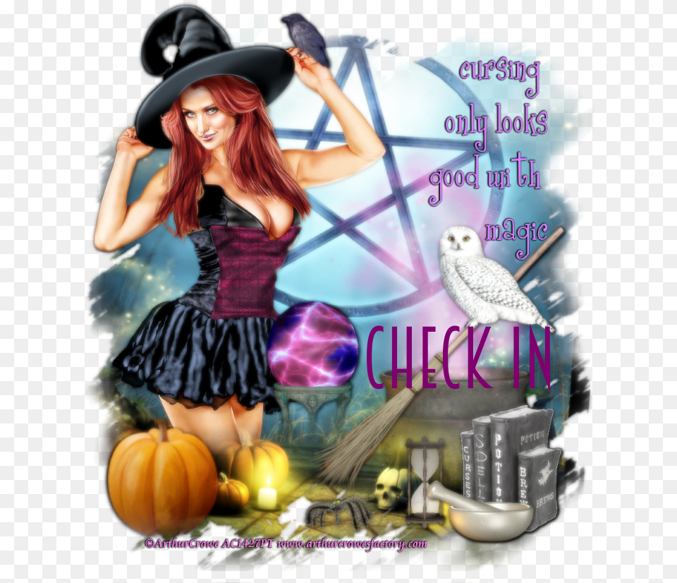 Model Sexy Witch Snags Pumpkin, Advertisement, Publication, Poster, Book Free Transparent Png