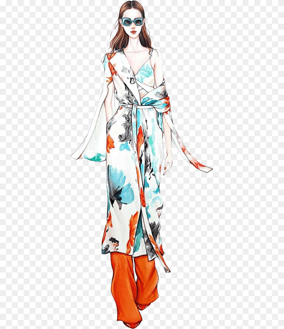 Model Watercolor Painting Illustration Model Illustration, Formal Wear, Clothing, Dress, Gown Free Png Download