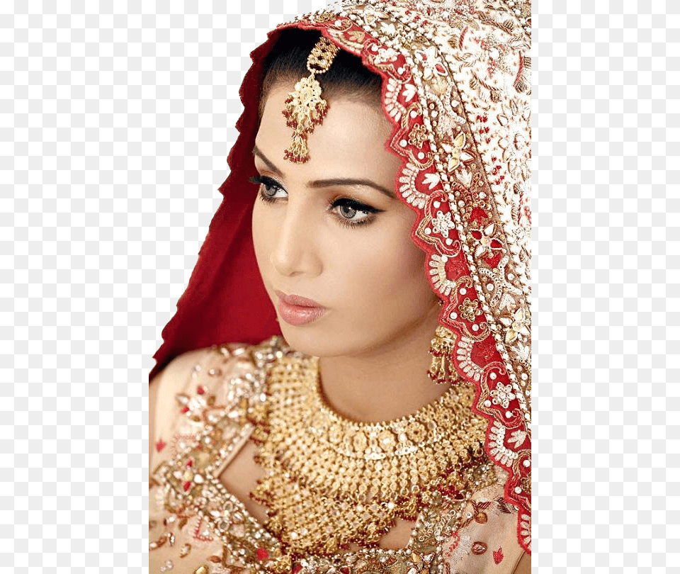 Model With Jewellery, Person, Head, Face, Wedding Gown Png