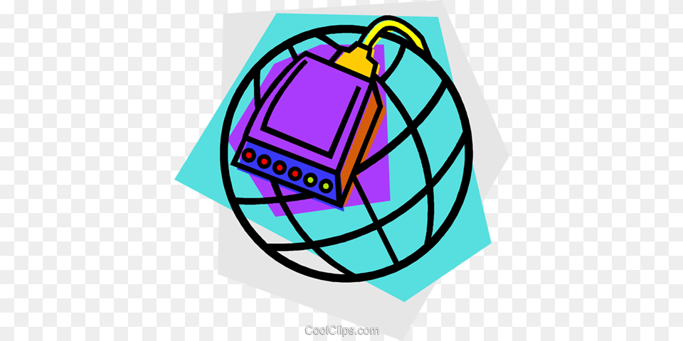 Modem With Globe Design Royalty Vector Clip Art Illustration, Ammunition, Grenade, Weapon, Computer Hardware Free Png Download