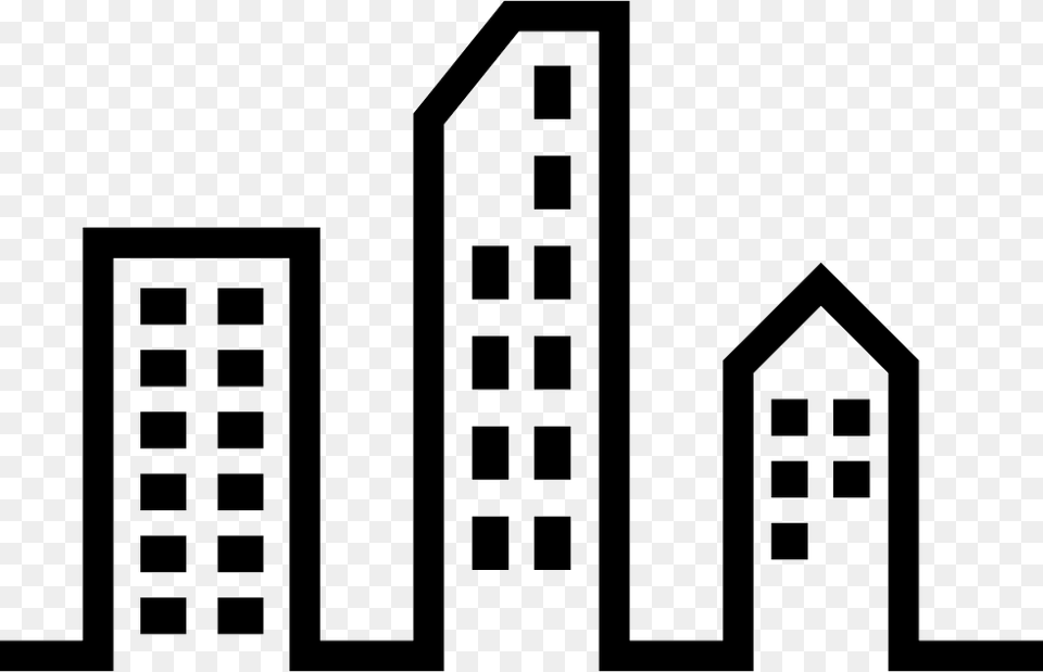 Modern City Buildings Icon Download, Stencil, Urban, Qr Code Png Image