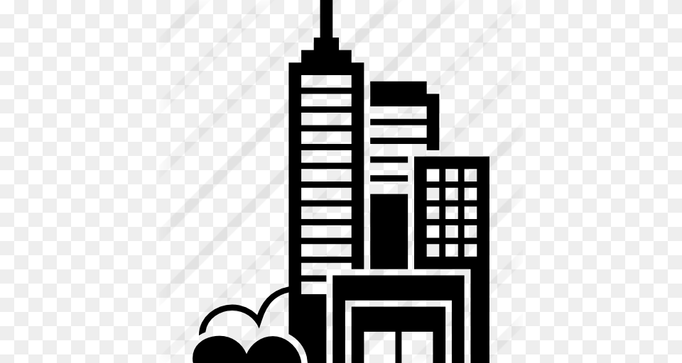 Modern City Towers Buildings Group, Gray Png