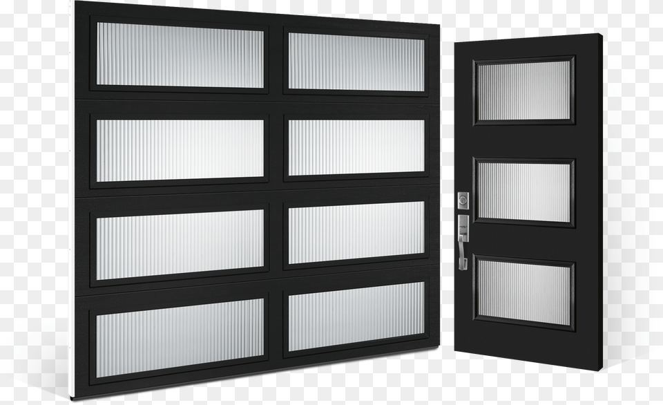 Modern Collection Garage Door Complimenting Entry Door Garage Door And Entry Door Black, Indoors Png