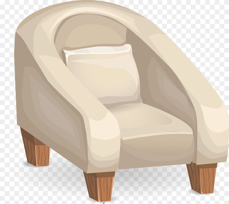 Modern Creamy Armchair Clipart, Furniture, Chair, Crib, Infant Bed Free Transparent Png
