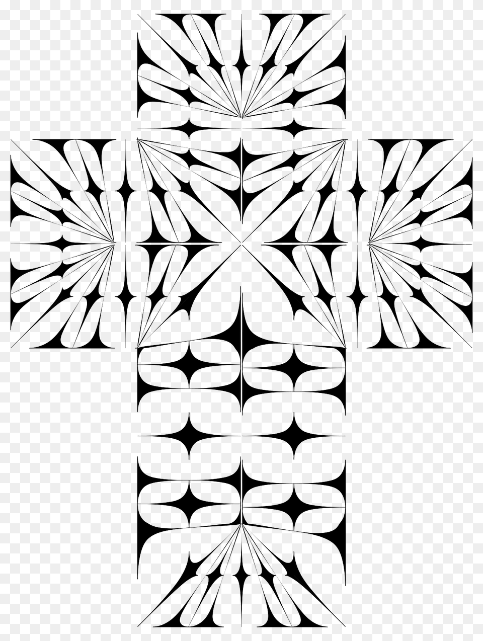 Modern Cross, Pattern, Green, Leaf, Plant Png