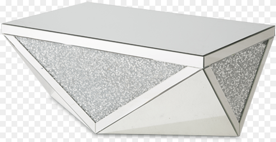 Modern Crystal Accent Triangle Shape Mirrored Rectangular Coffee Table, Accessories, Diamond, Gemstone, Jewelry Png