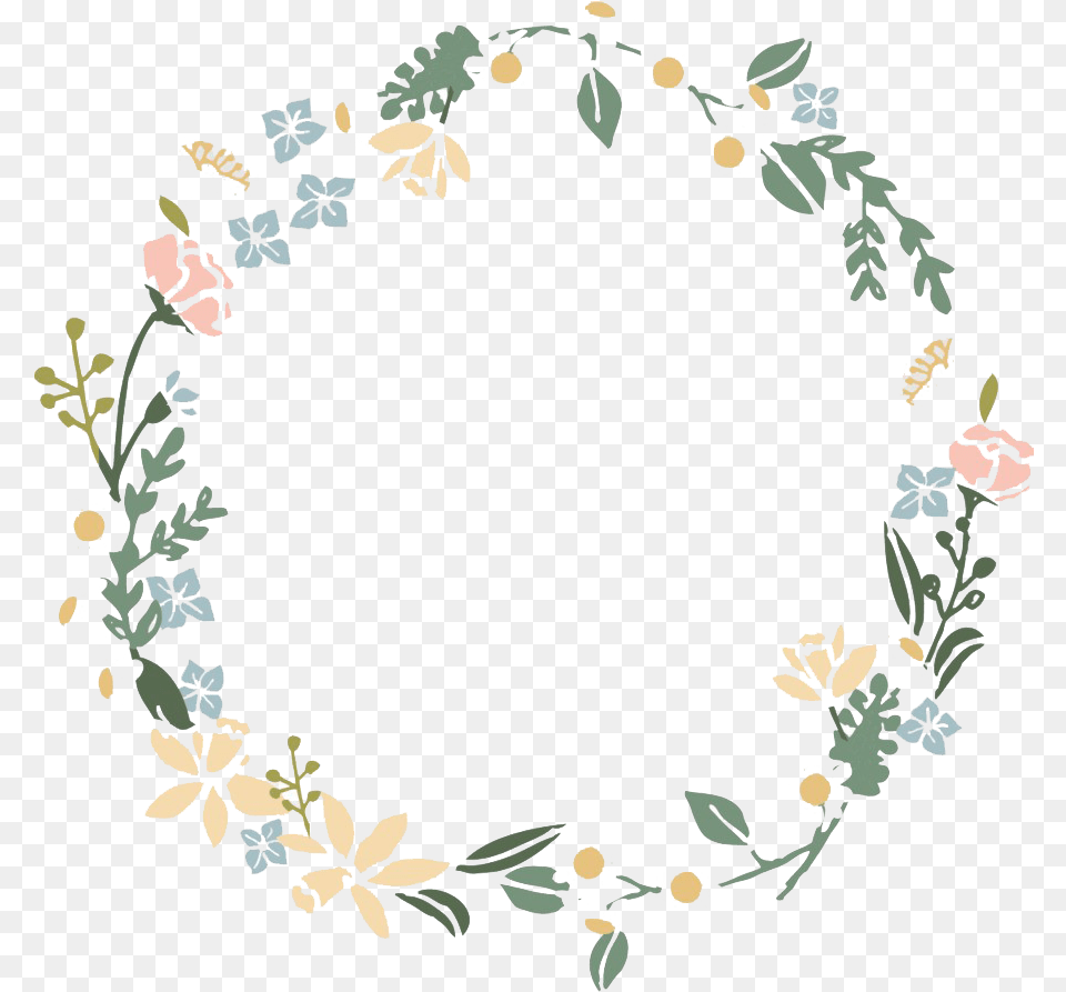 Modern Floral Garland Picture Wreath With Flowers Drawing, Art, Floral Design, Graphics, Pattern Free Png