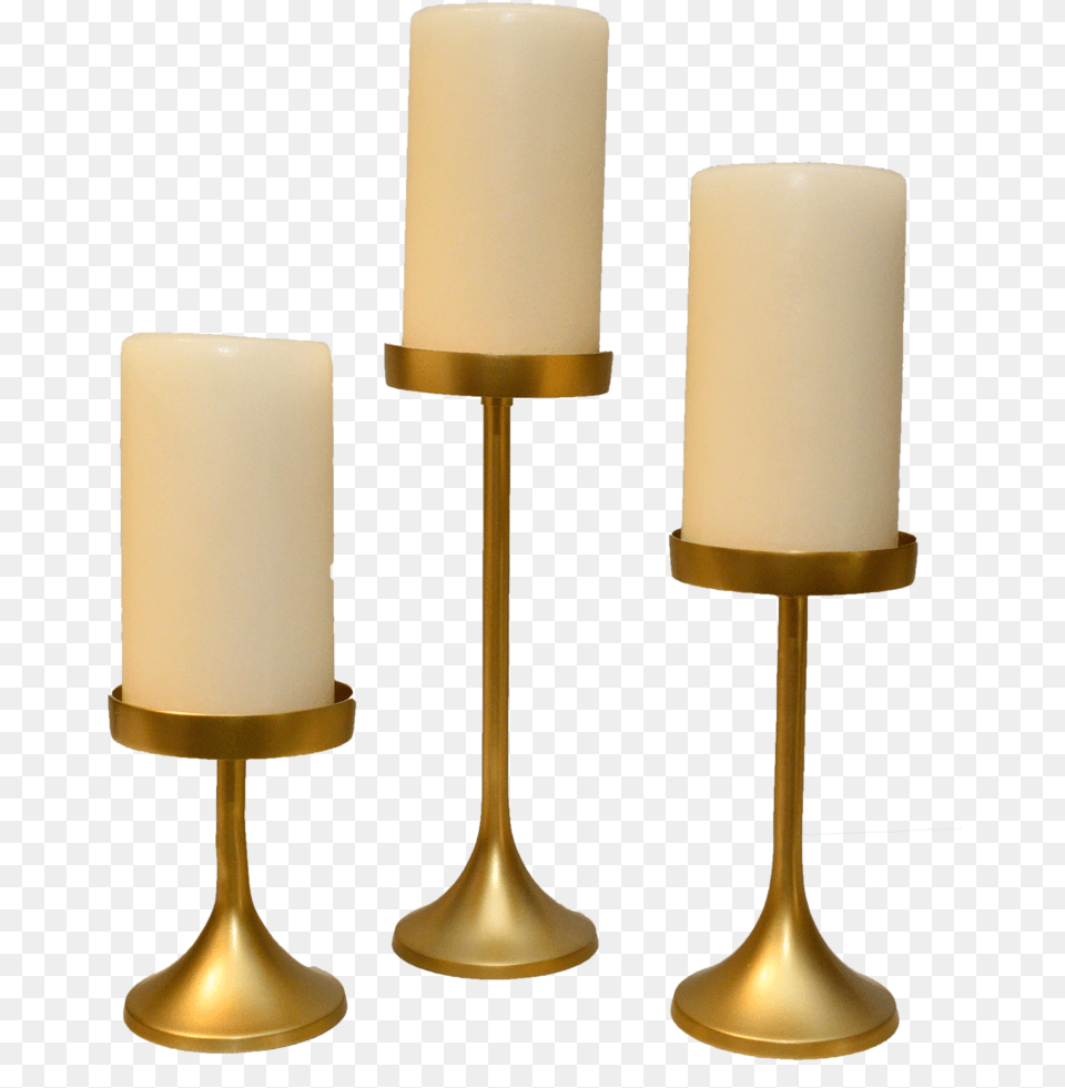 Modern Gold Pillar Candlesticks Gold Candlesticks Tabletop Decor, Candle, Lamp, Candlestick Free Png Download