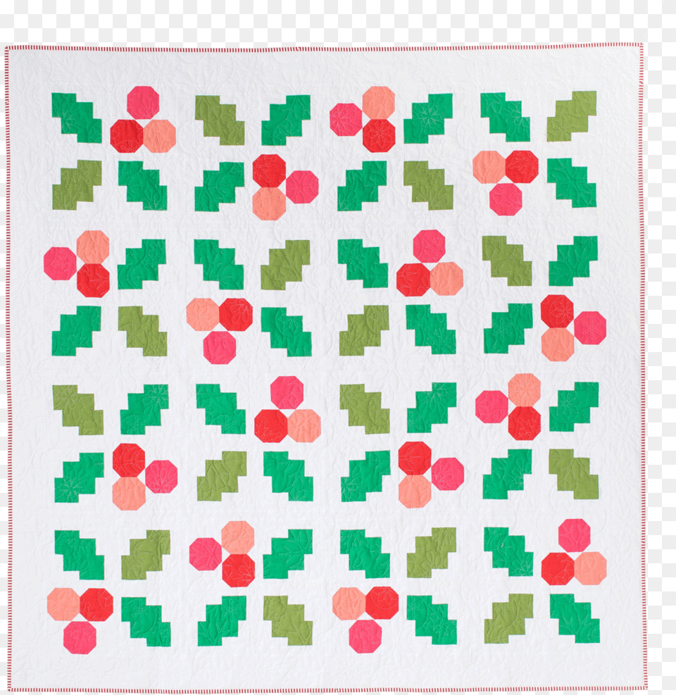 Modern Holly Jolly Pattern, Home Decor, Quilt, Rug Free Png