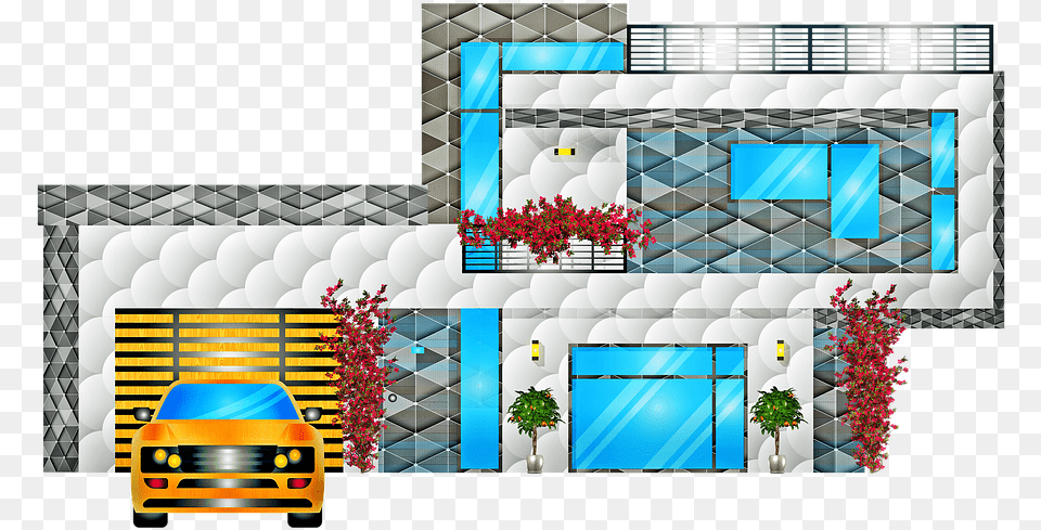 Modern House Garage Bougainvillea Property House Garaje De Casas Modernas, Car, Coupe, Sports Car, Transportation Free Png Download