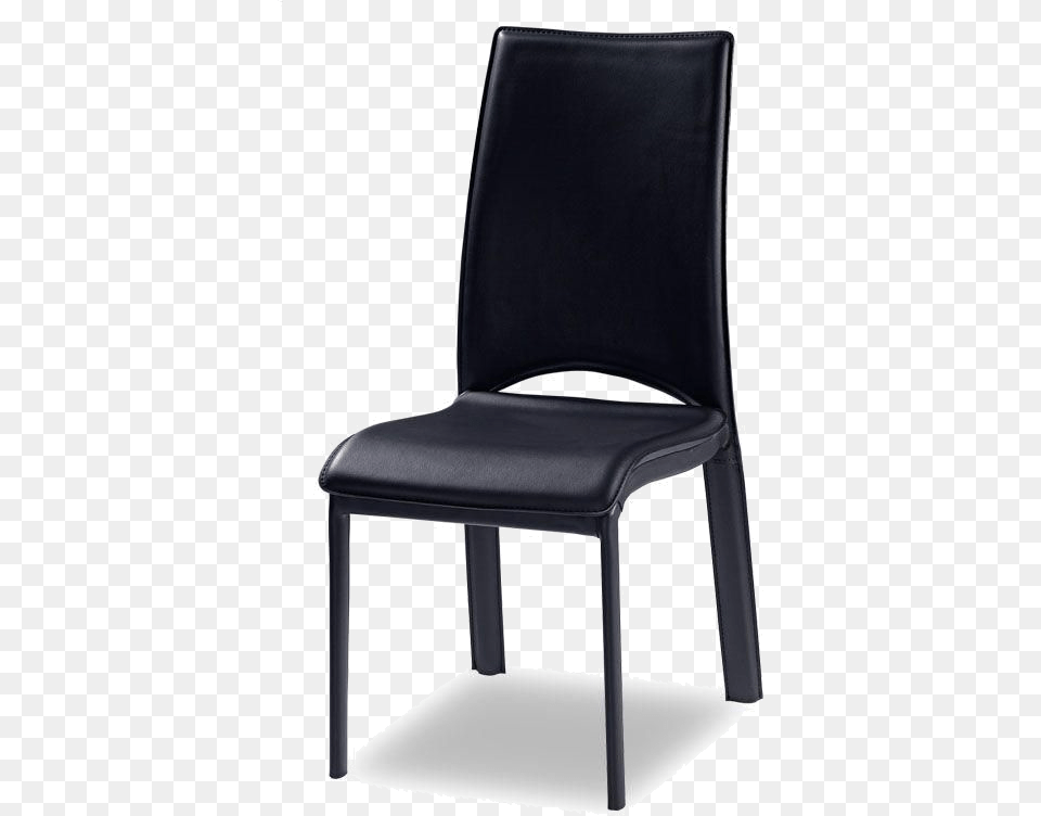 Modern Leather And Wood Dining Chairs Black Dining Chair, Furniture Free Png Download