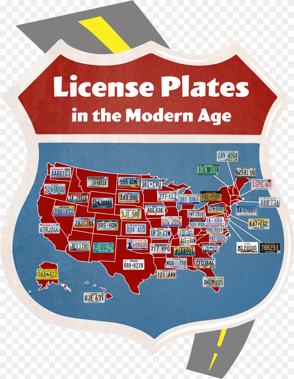 Modern License Plate Map Free Png Download