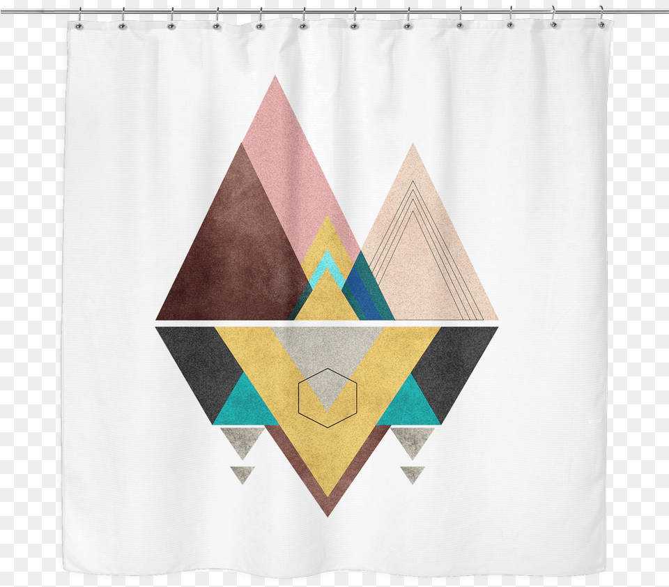Modern Mountain Shower Curtain Patchwork Free Png