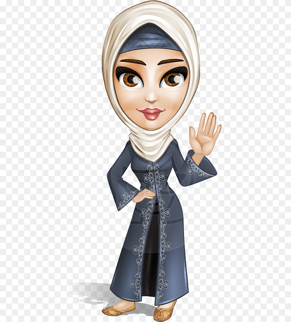 Modern Muslim Woman Cartoon Vector Character Aka Nawal Cartoon, Clothing, Gown, Dress, Formal Wear Png