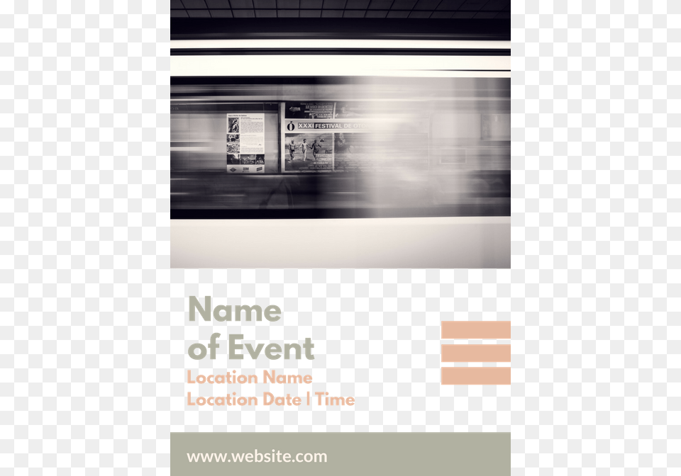 Modern Peach Obsession Event Flyer, Advertisement, Transportation, Train Station, Train Free Png