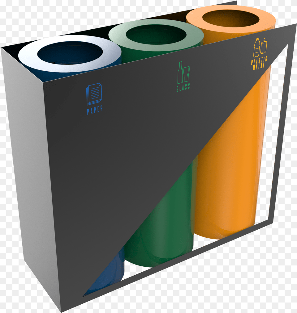 Modern Powder Coated Metal Recycle Bin Station Recycling Bin, Tape, Mailbox Png