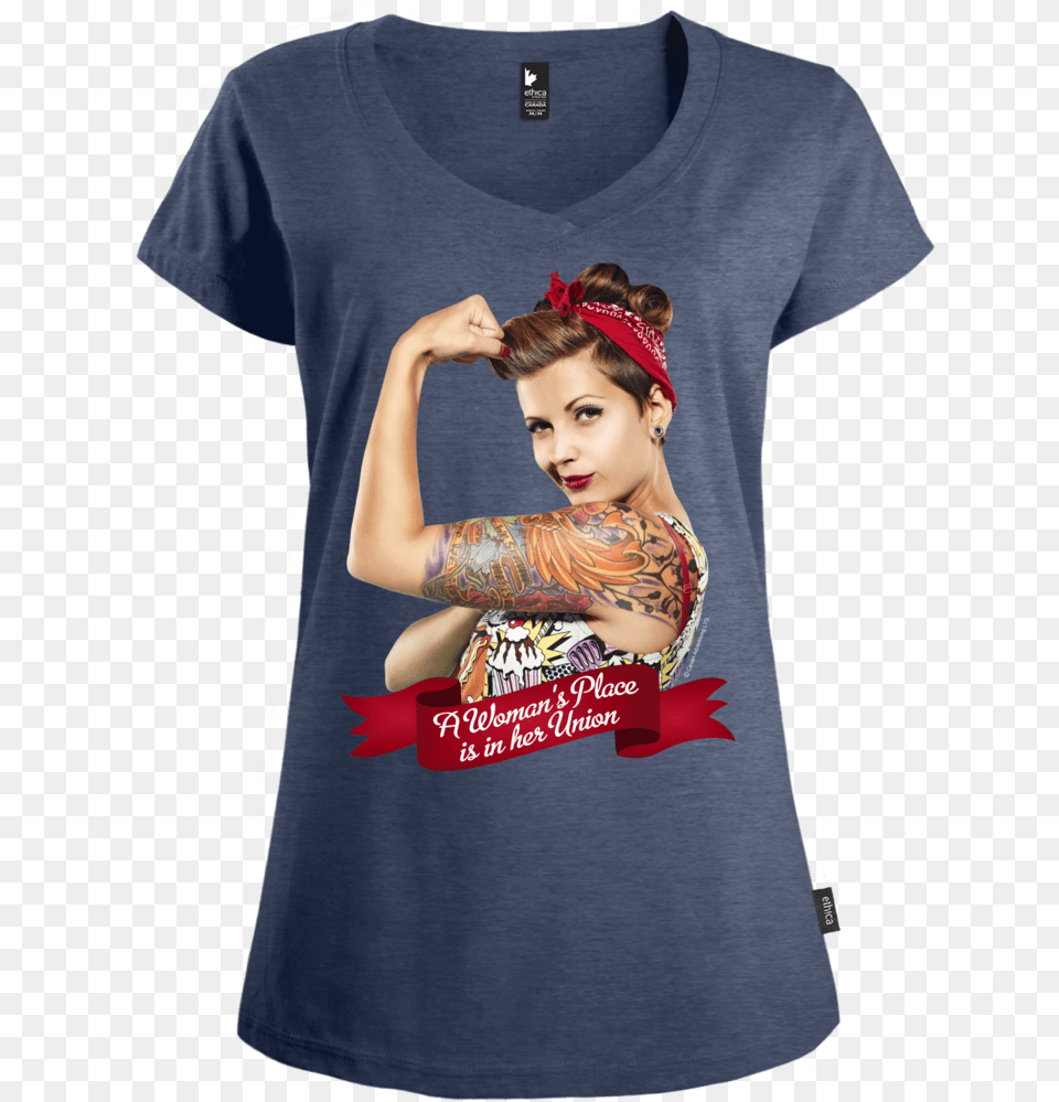 Modern Rosie Shirt Short Sleeve, Adult, Tattoo, T-shirt, Skin Free Png