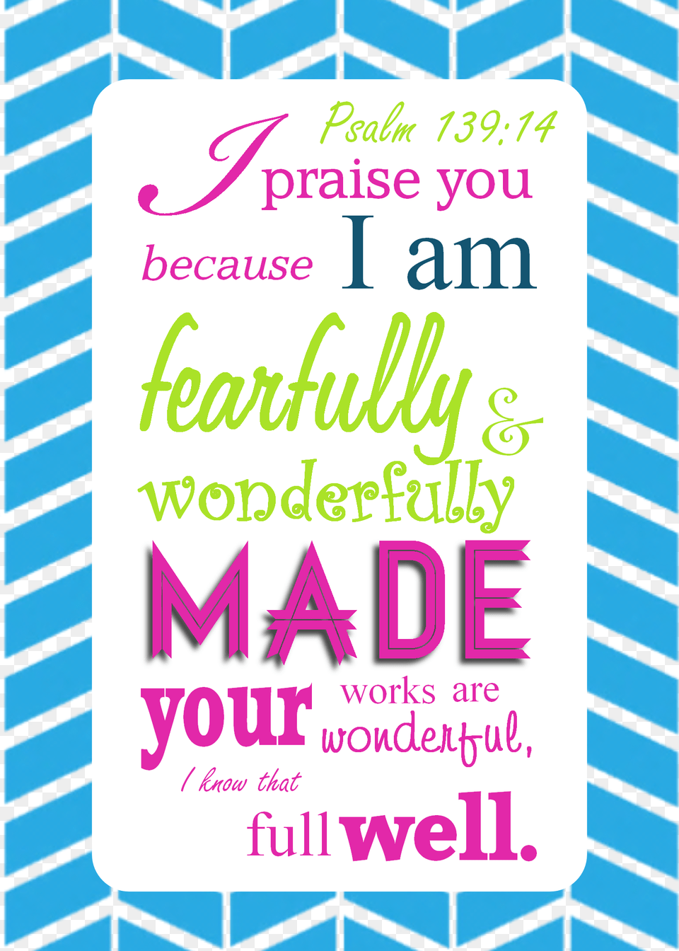 Modern Scripture Printable You Are Fearfully Made Printable, Advertisement, Poster, Book, Publication Free Png