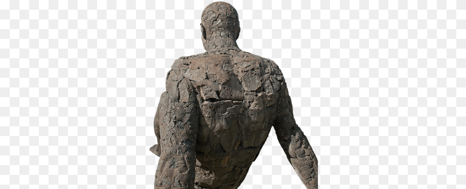 Modern Statue Of A Man Sitting Back Stone Man, Archaeology, Art, Adult, Male Free Png