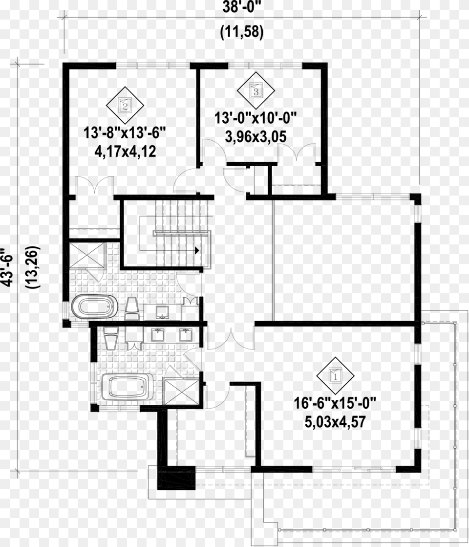 Modern Style Floor Plan, Gray Png