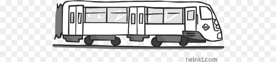 Modern Train Black And White Illustration Twinkl Freight Car, Transportation, Vehicle, Railway, Van Free Png