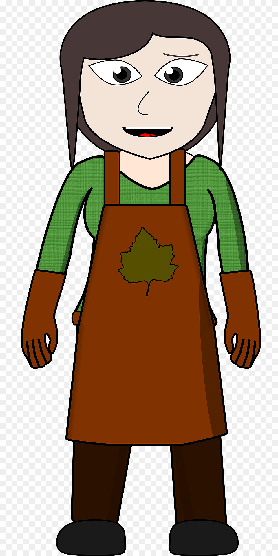 Modern Villager Light Skin Blond Hair Green Shirt And Brown Apron Clipart, Person, Face, Head, Clothing Png Image