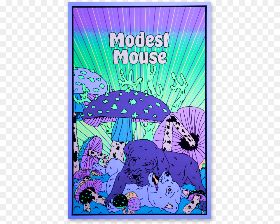 Modest Mouse Ambsn Puppies Black Light Posterdata Modest Mouse Poster 2018, Book, Comics, Publication, Purple Png