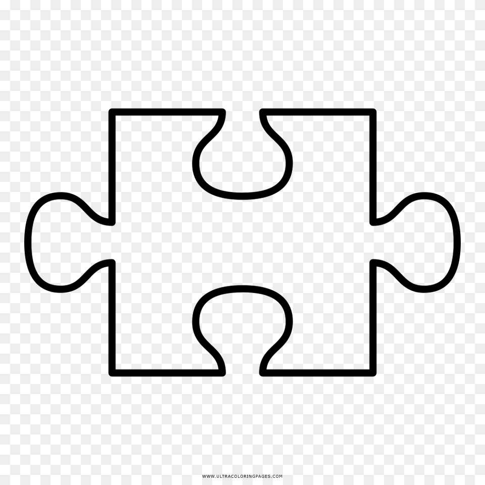 Modest Puzzle Piece Coloring, Gray Png