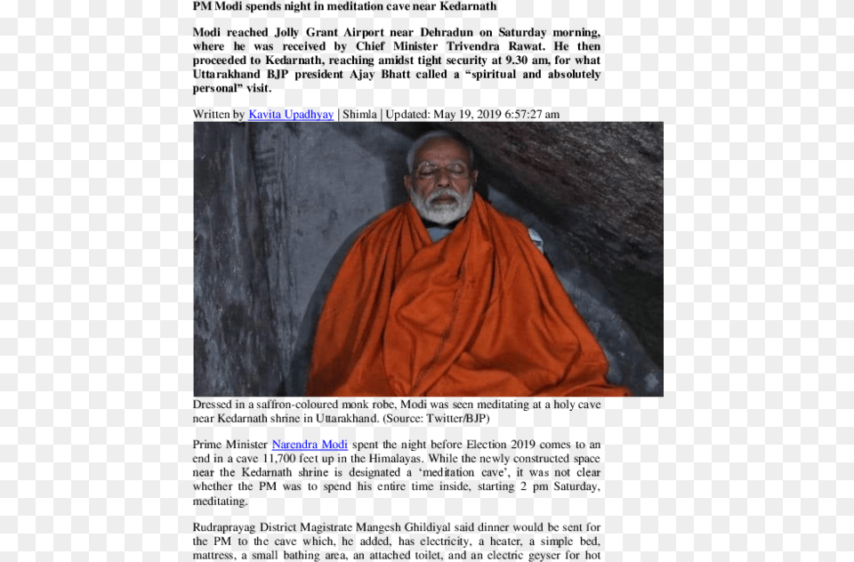 Modi In Kedarnath One Eye Open, Face, Head, Person, Photography Free Transparent Png