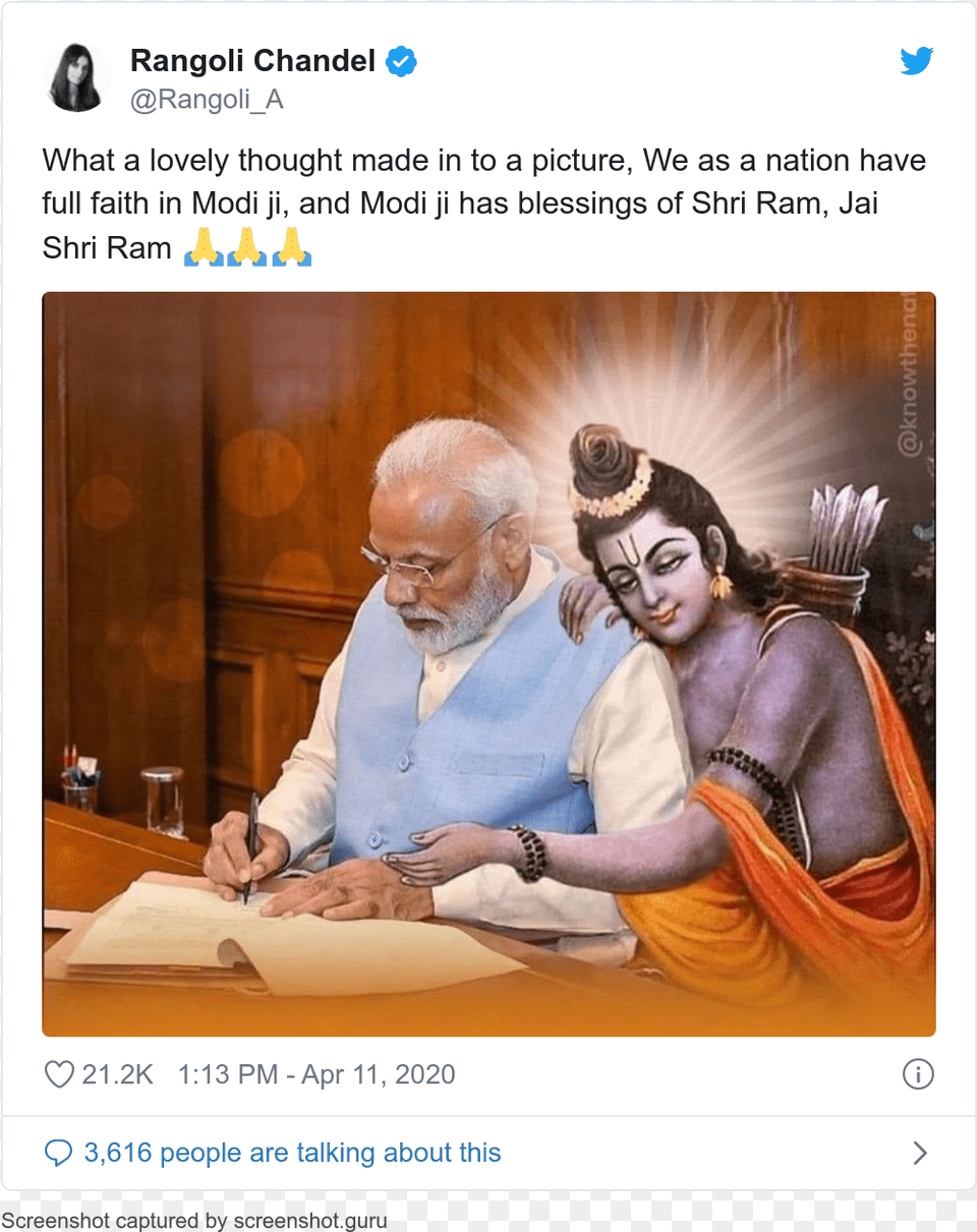 Modi With Lord Rama, Person, Photography, Portrait, Head Free Png
