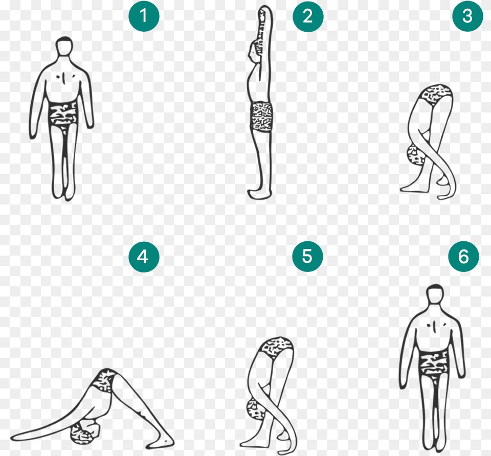 Modified Surya Namaskar Line Art, Person Free Transparent Png