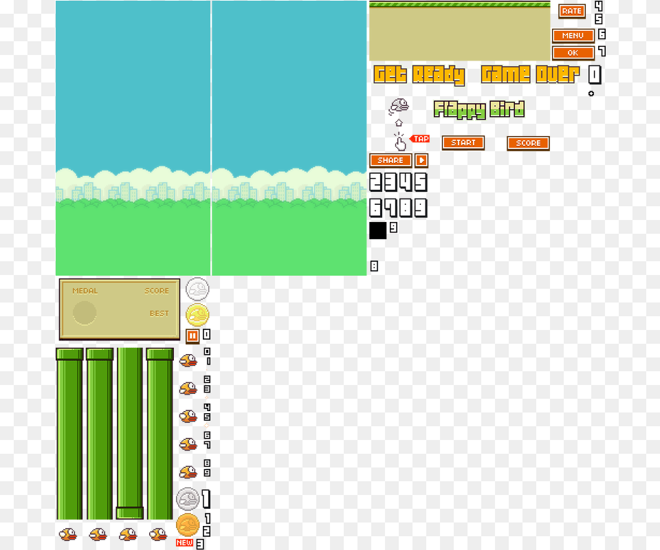 Mods Flappy Bird Sprites, Scoreboard, Game, Super Mario Png Image