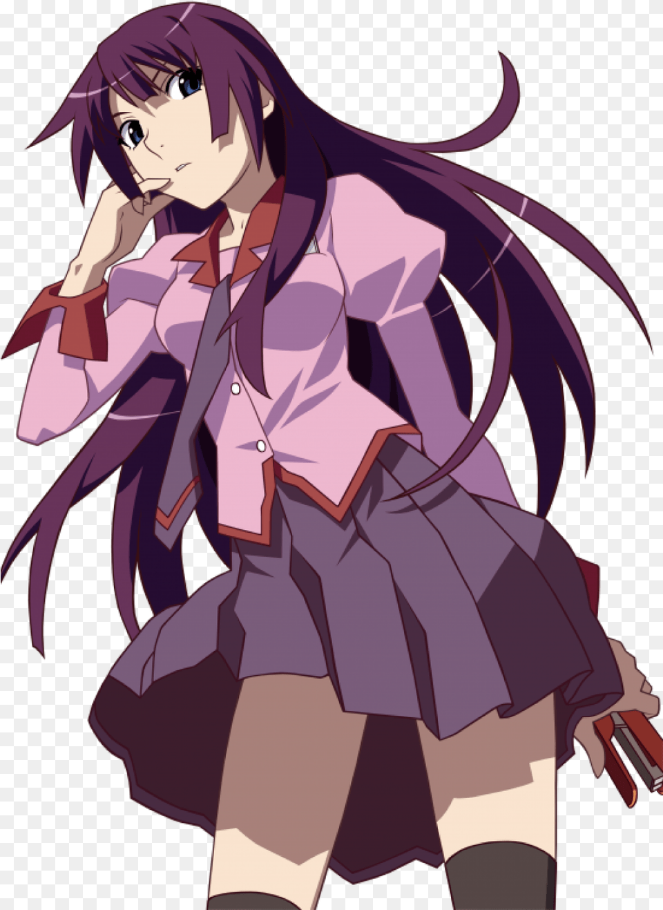 Moe Bakemonogatari Extraction Seifuku Senjougahara Senjougahara Hitagi Sexy, Publication, Book, Comics, Adult Free Png Download